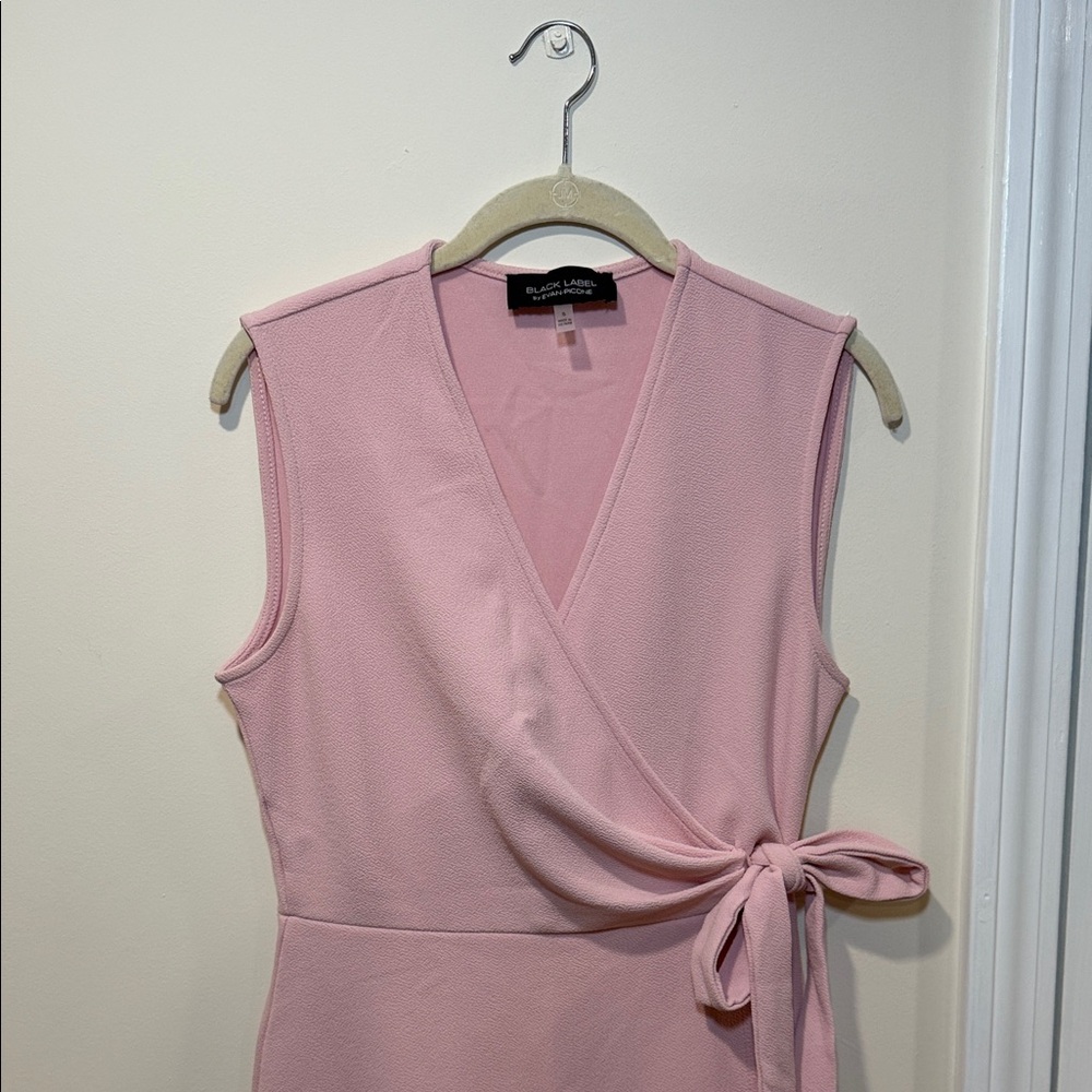 Evan Picone Pink Sleeveless Wrap Mini Dress